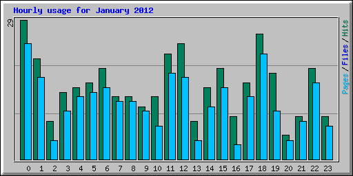 Hourly usage for January 2012